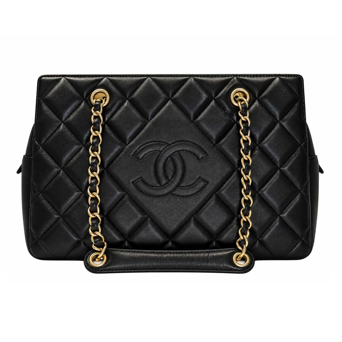 Chanel Black Lambskin Tote, Series 19, Seal/Card