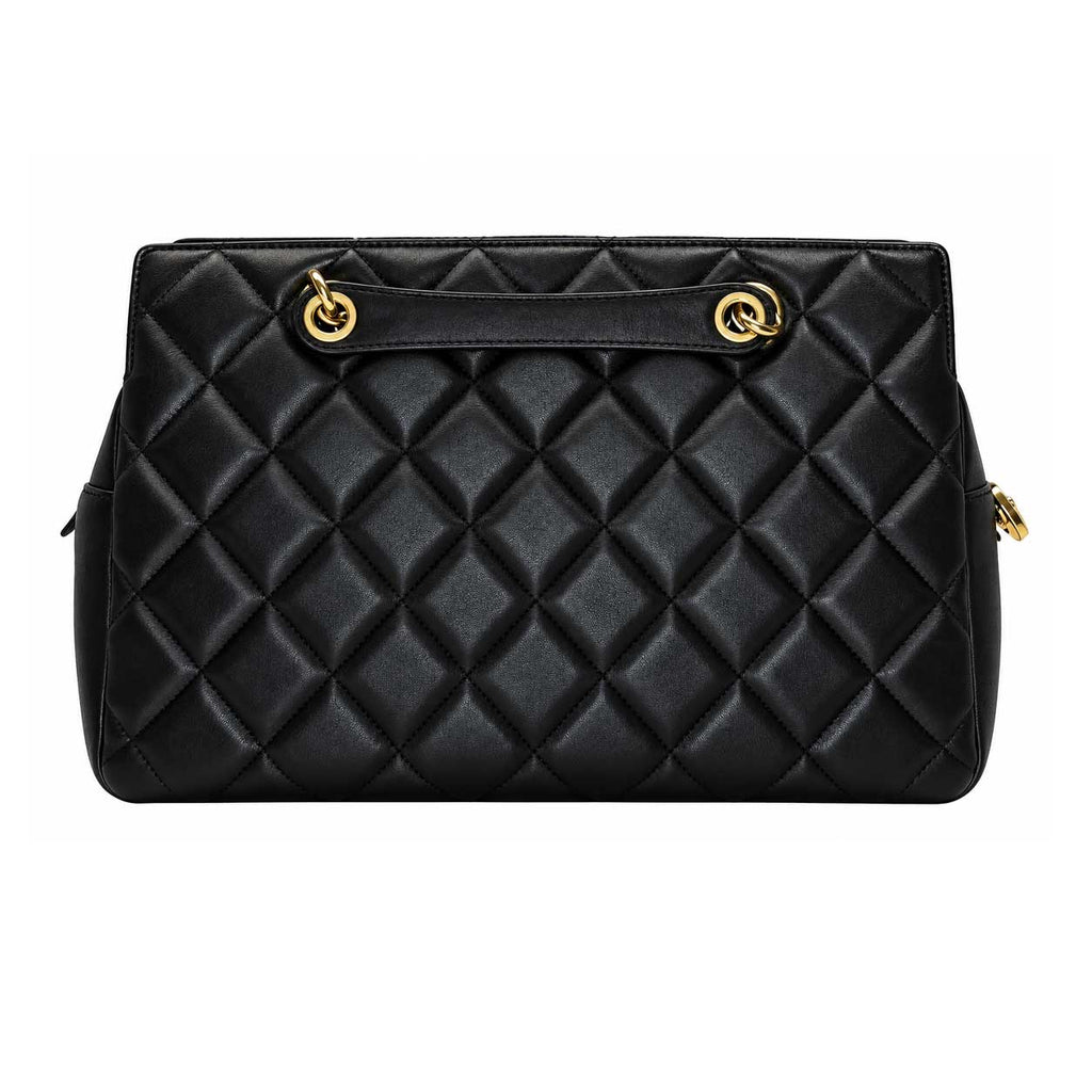 Chanel Black Lambskin Tote, Series 19, Seal/Card