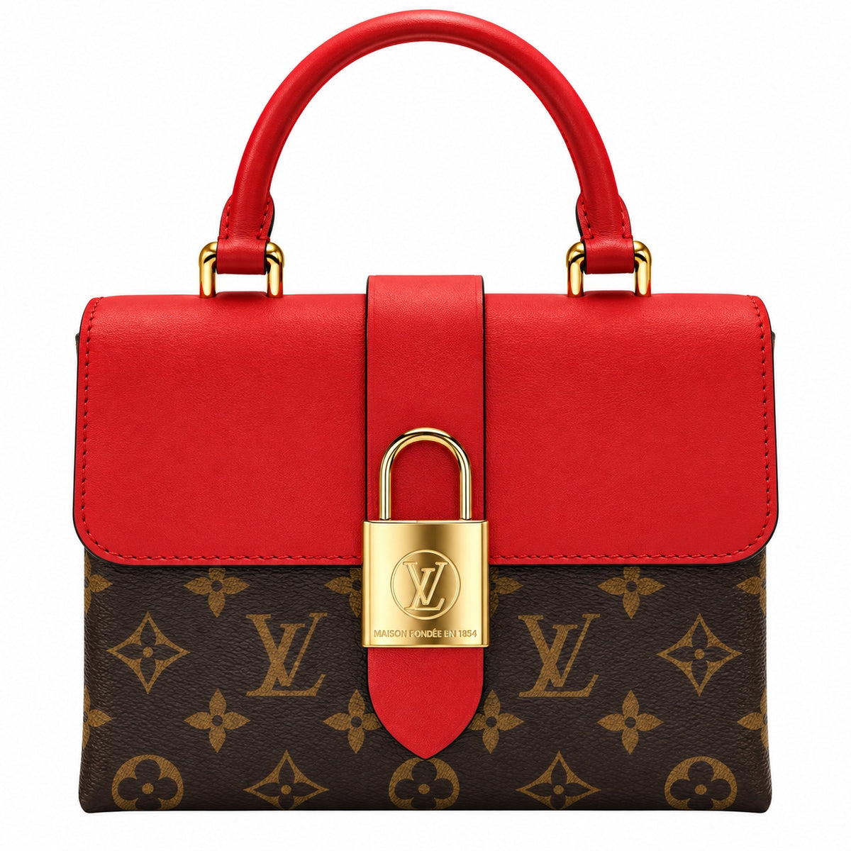 Louis Vuitton Monogram Red Locky BB, Gold Hardware, Strap