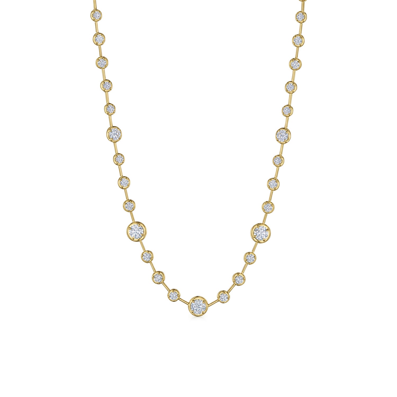 Starry Night Necklace with Alternating Diamonds