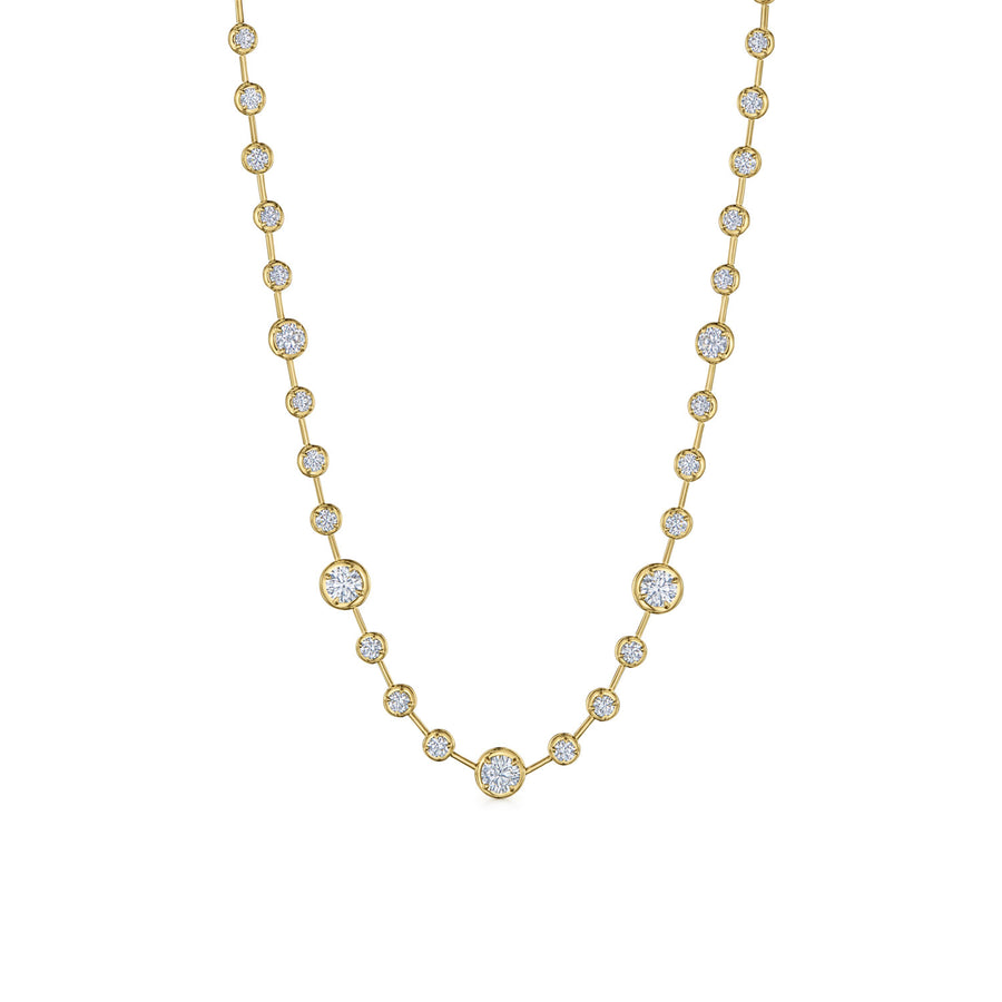 Starry Night Necklace with Alternating Diamonds