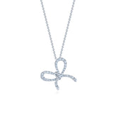 Bow Pendant Necklace with Diamonds