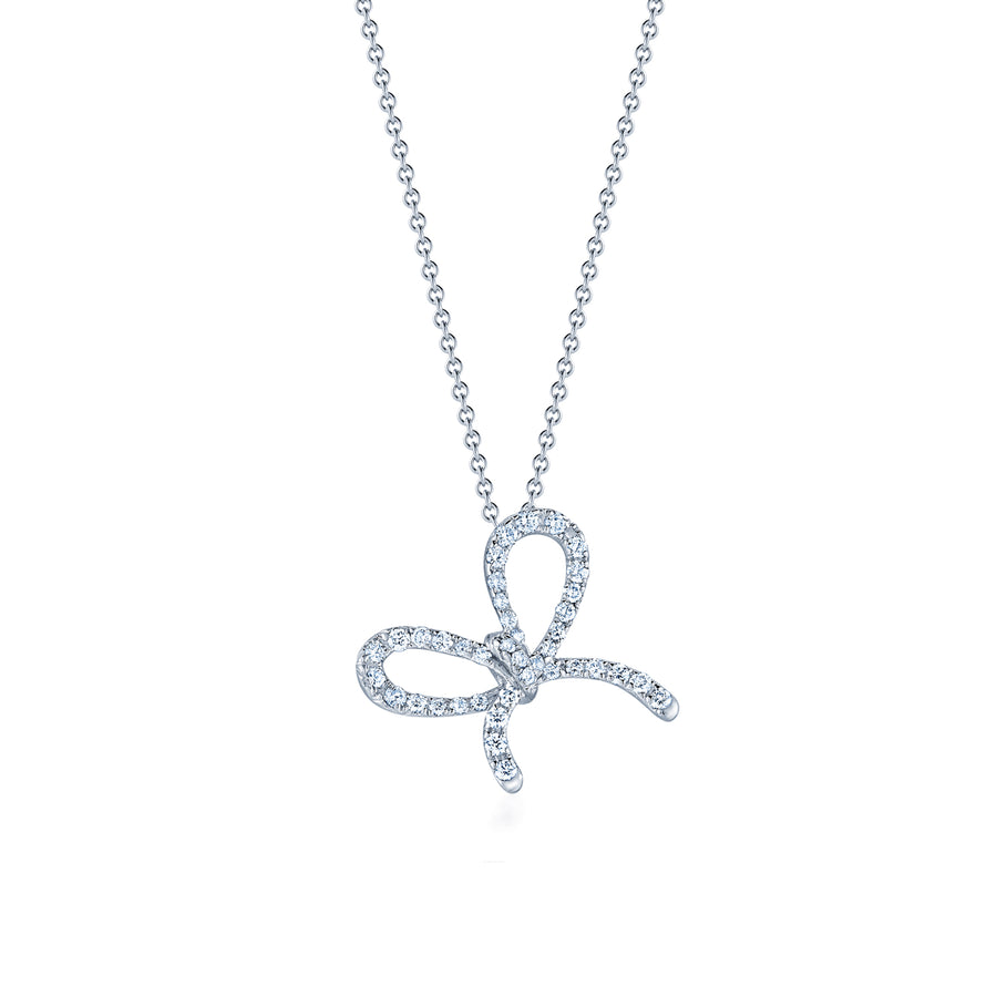 Bow Pendant Necklace with Diamonds