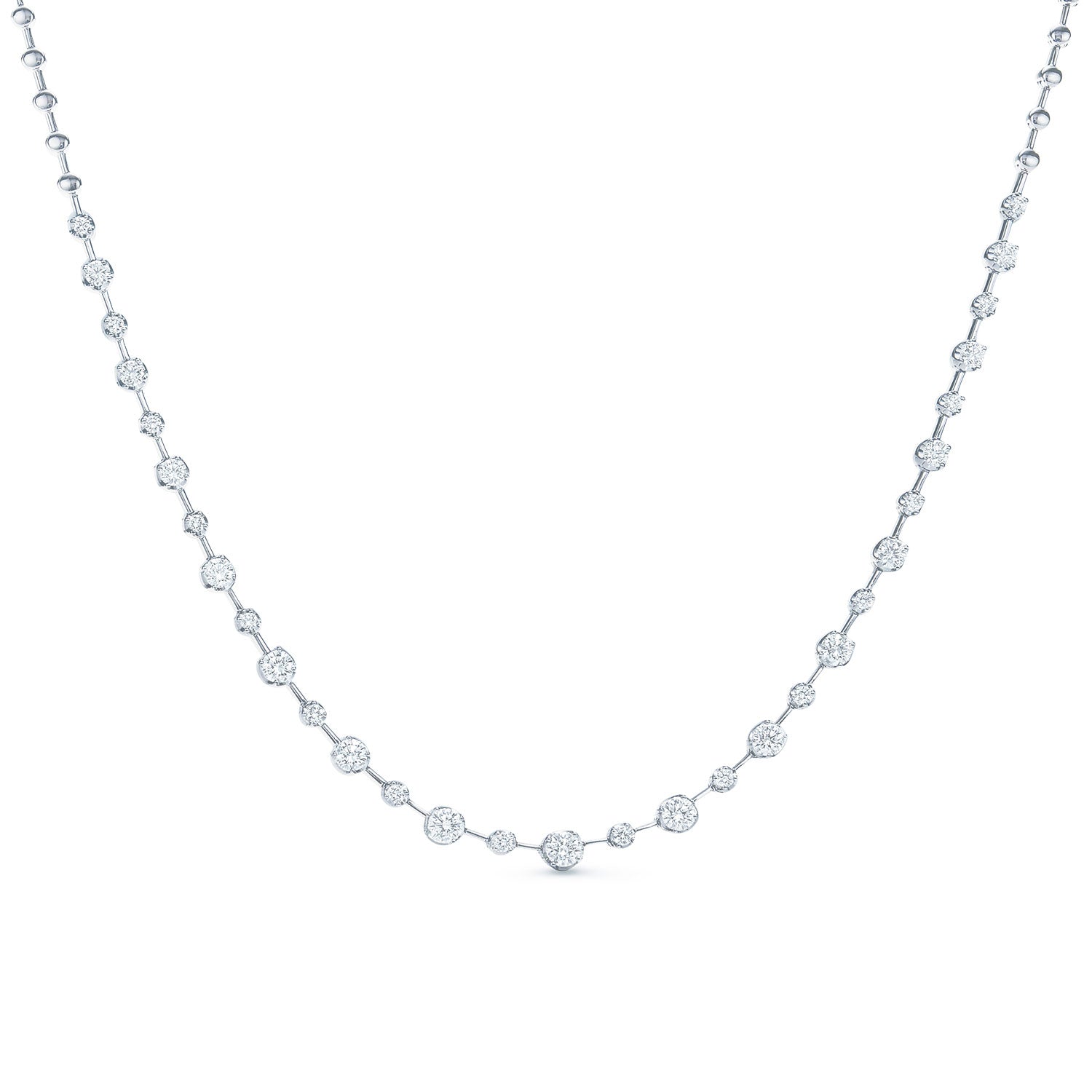 Starry Night Necklace with Alternating Diamonds