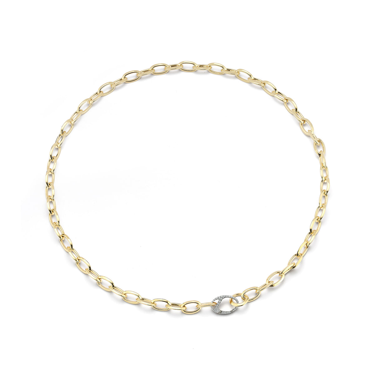 "Garnett" 18kt Yellow Gold Diamond Link Necklace