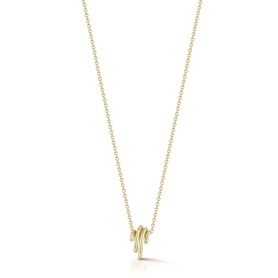 "Thoby" 18kt Yellow Gold Small Diamond Spiral Necklace