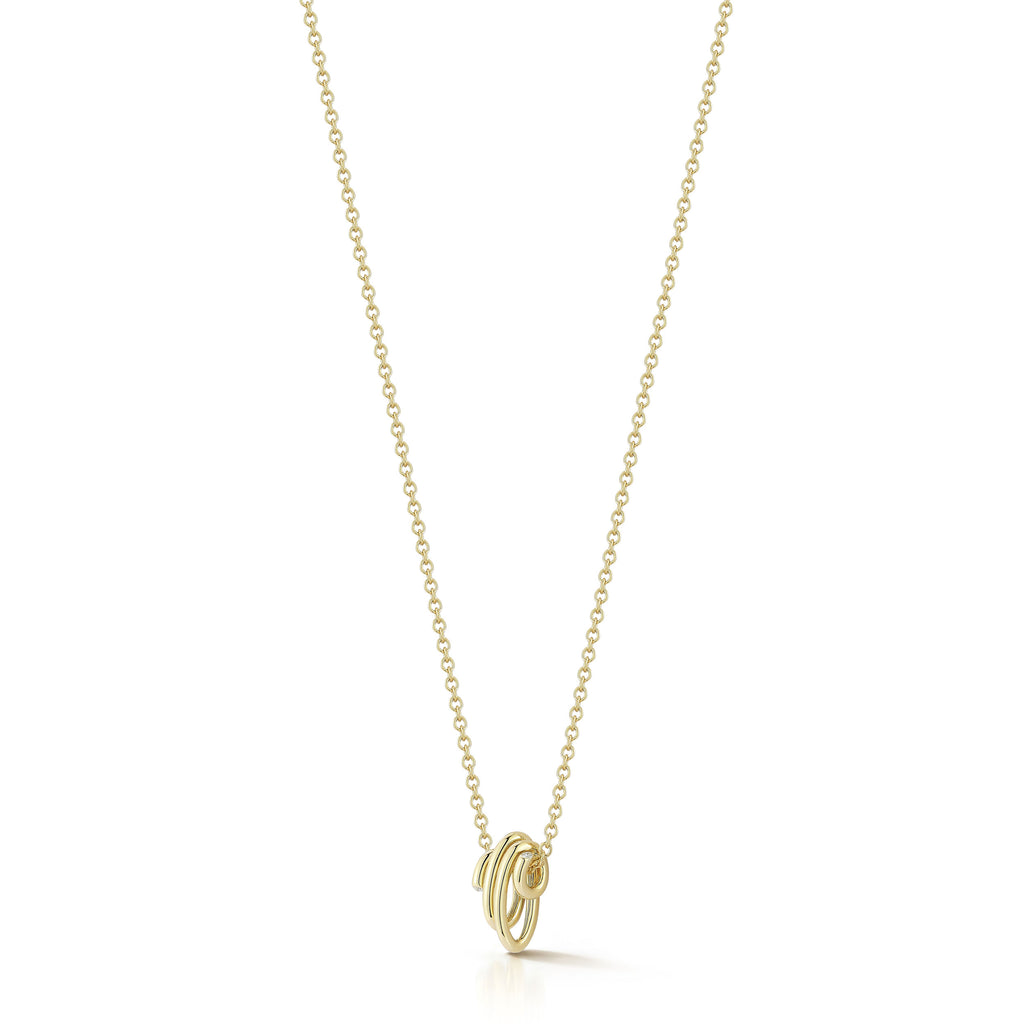 "Thoby" 18kt Yellow Gold Small Diamond Spiral Necklace