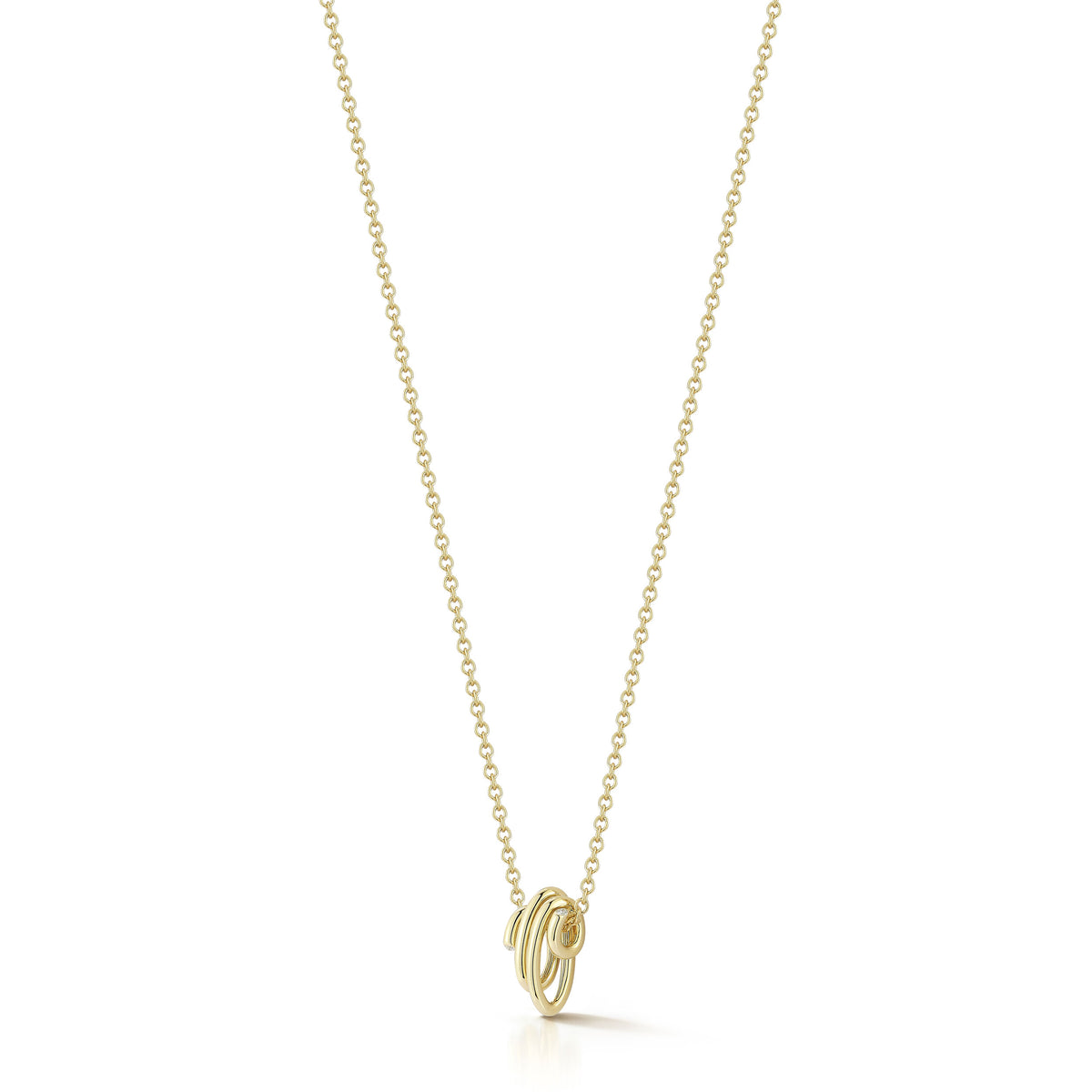 "Thoby" 18kt Yellow Gold Small Diamond Spiral Necklace
