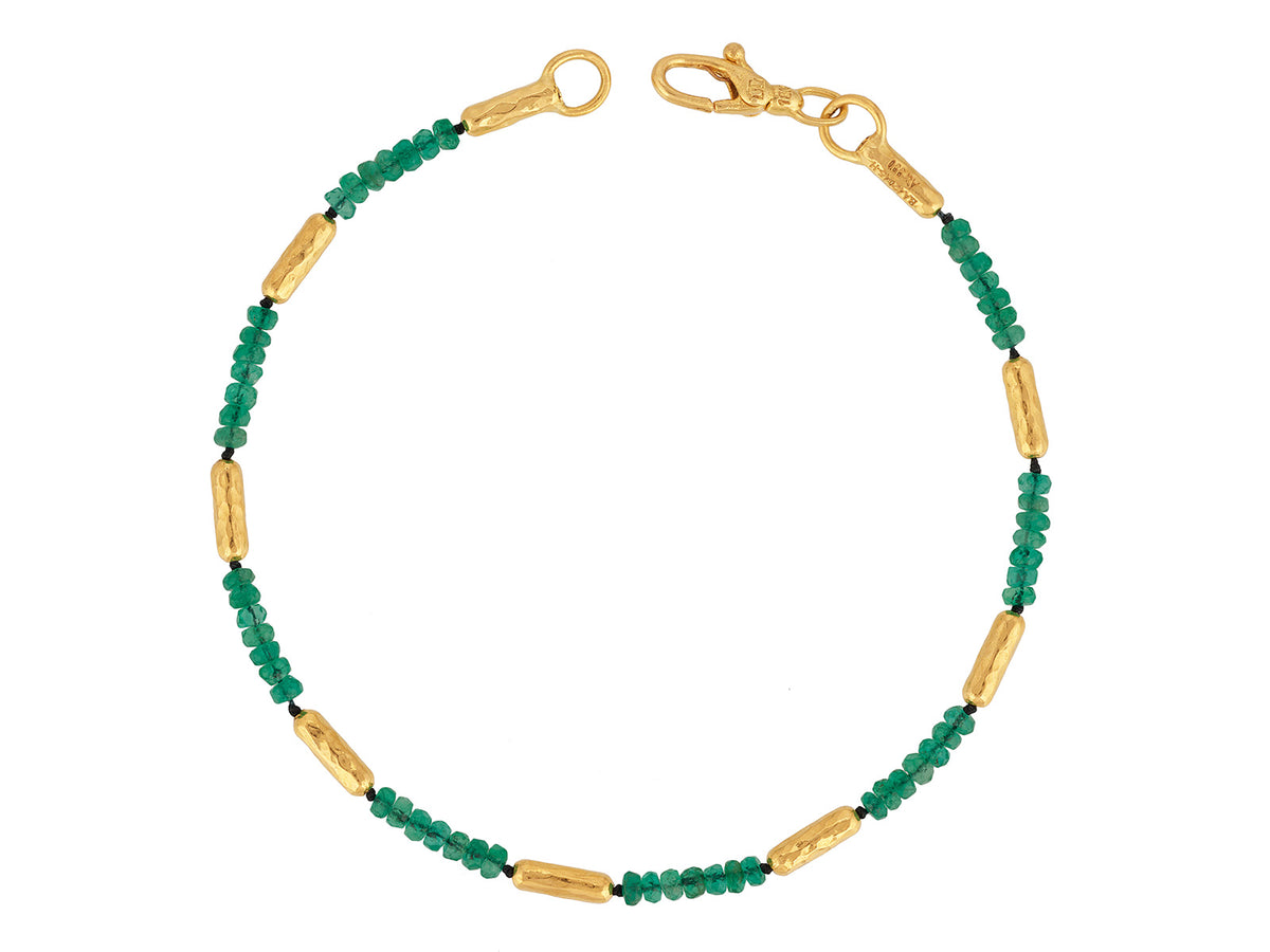 "Vertigo" 24kt Gold Emerald Beaded Bracelet