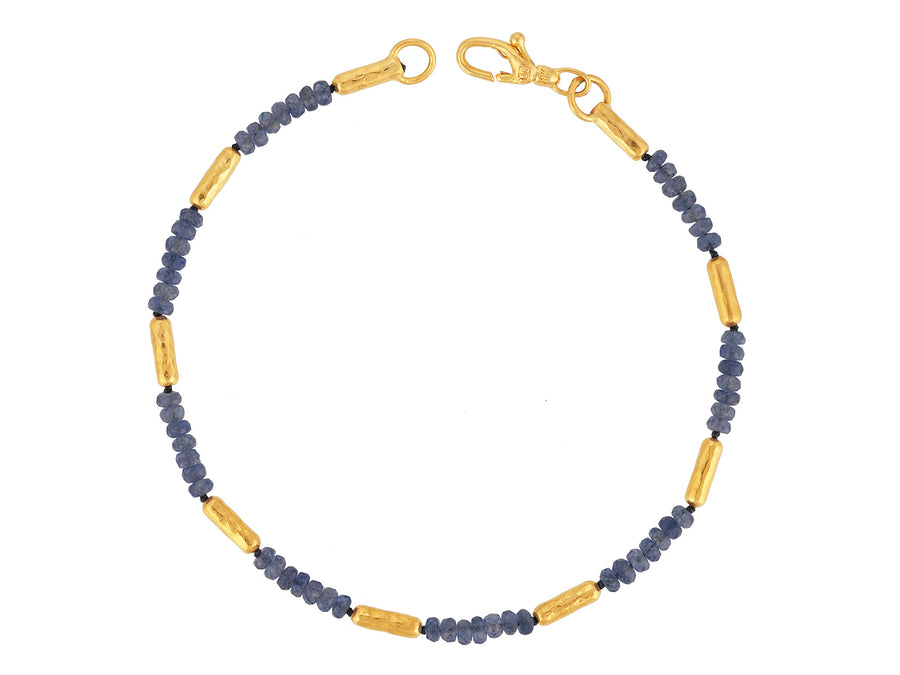 "Vertigo" 24kt Gold Sapphire Beaded Bracelet