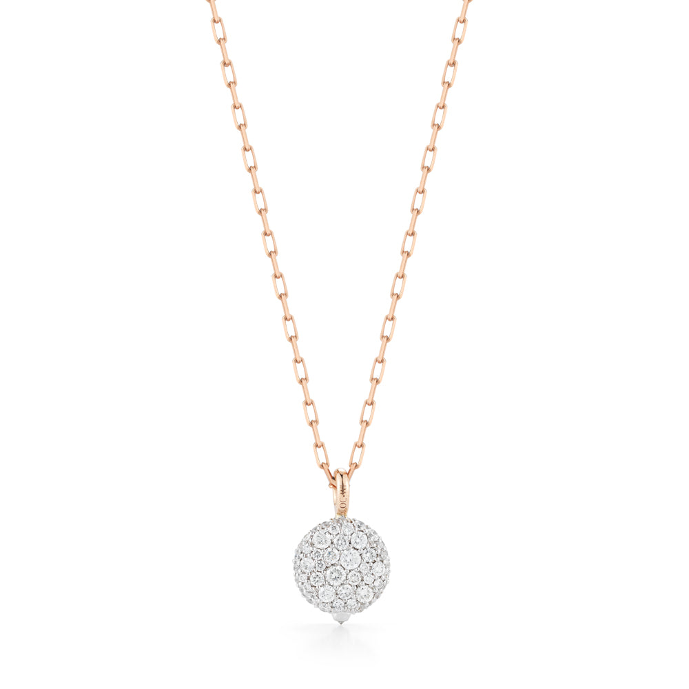 18kt Yellow Gold Small Diamond Pebble Locket