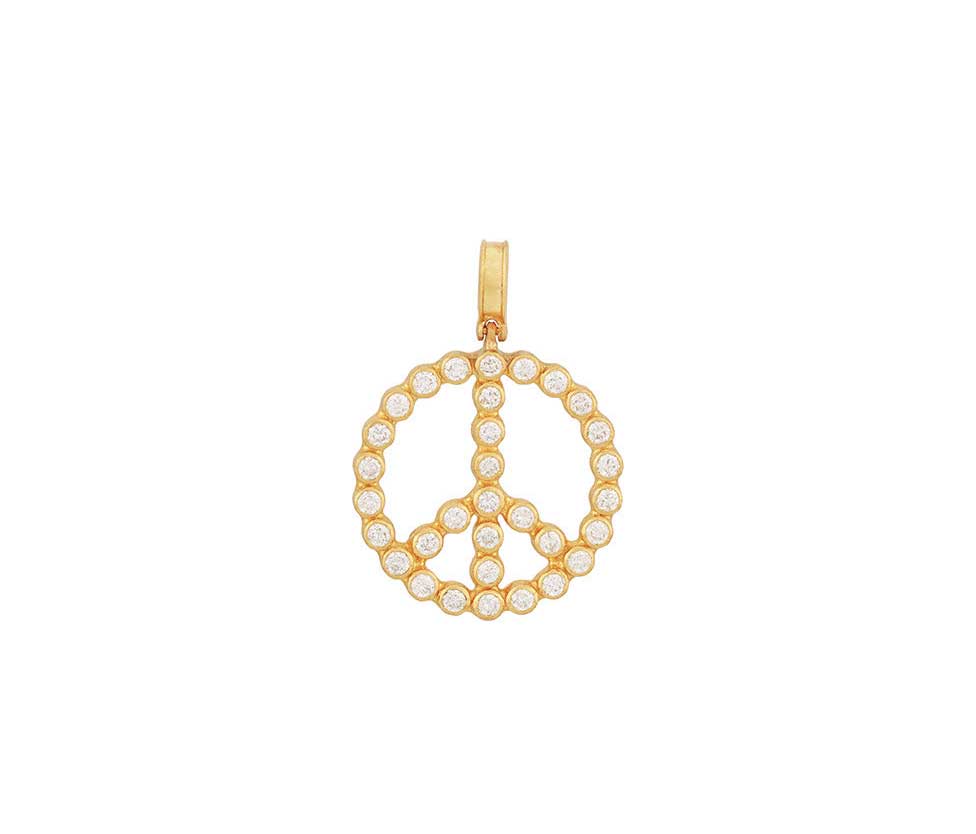 Spell Gold Diamond Peace Pendant