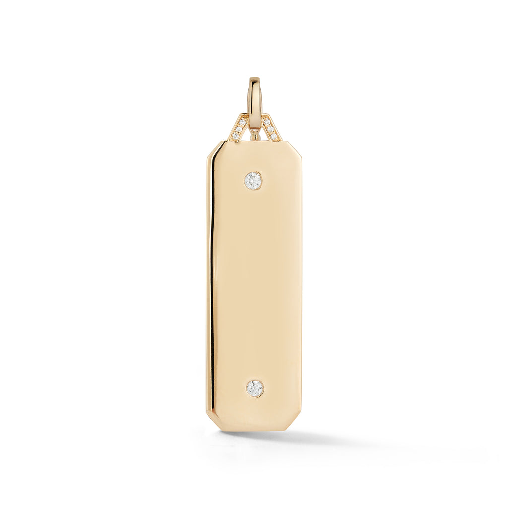 “Dora” 18kt Yellow Gold Diamond Large Tablet Charm