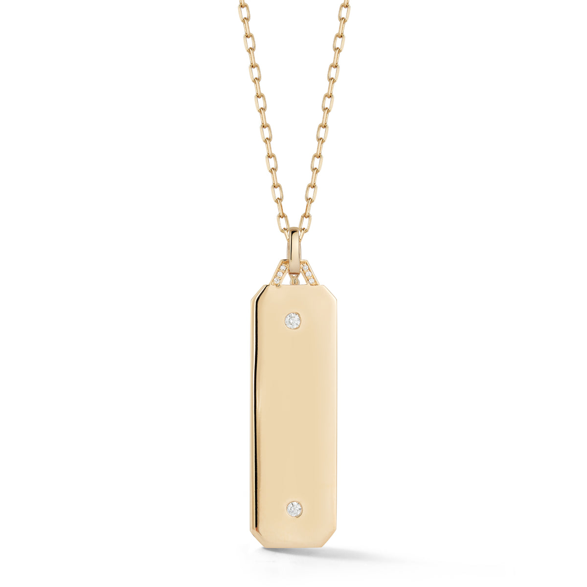 “Dora” 18kt Yellow Gold Diamond Large Tablet Charm
