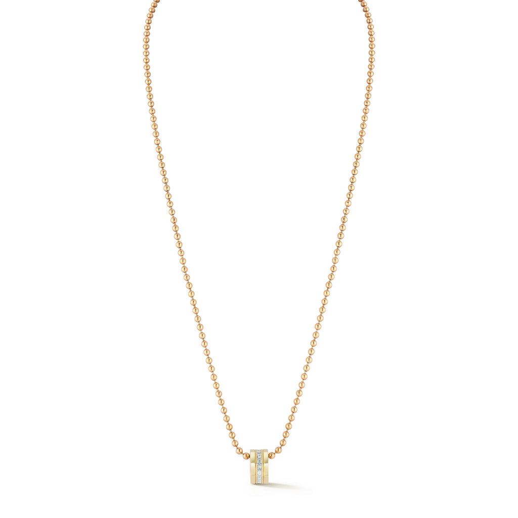 "Quentin'" 18kt Yellow Gold Diamond Rondelle Pendant