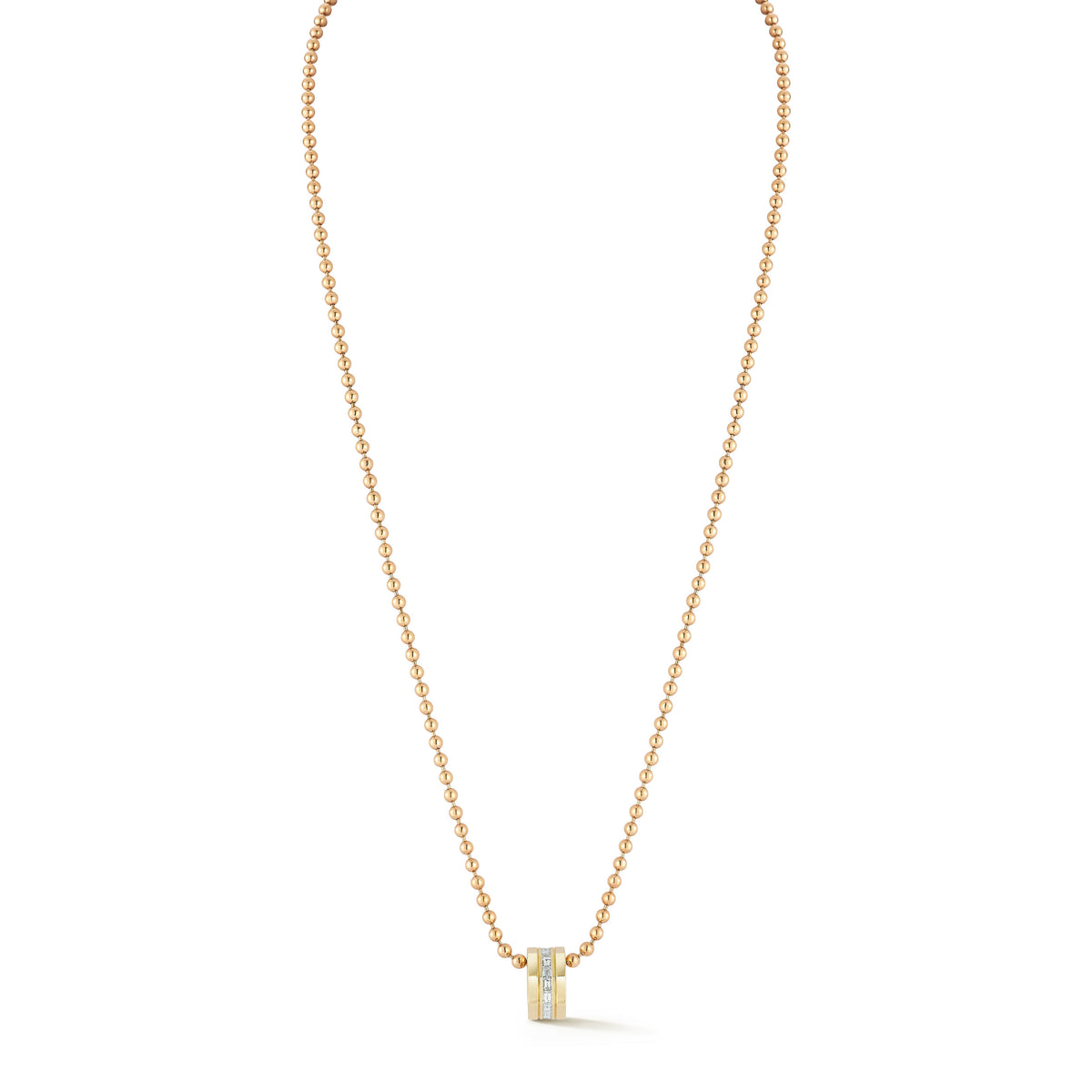 "Quentin'" 18kt Yellow Gold Diamond Rondelle Pendant