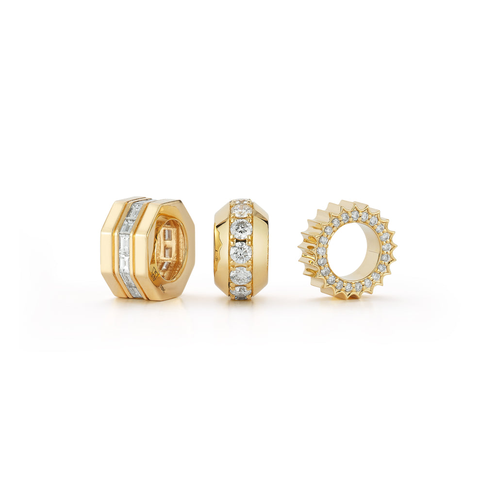"Quentin'" 18kt Yellow Gold Diamond Rondelle Pendant