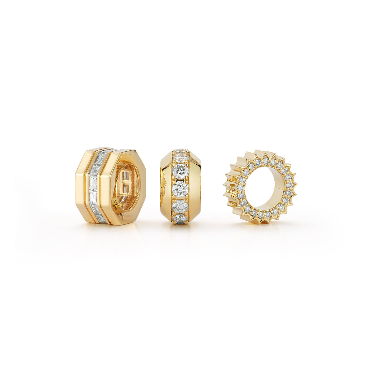 "Quentin'" 18kt Yellow Gold Diamond Rondelle Pendant