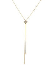 Princess Flower Pavé Diamond Lariat Necklace