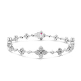 "Love In Verona" 18kt White Gold Diamond Flower Bracelet