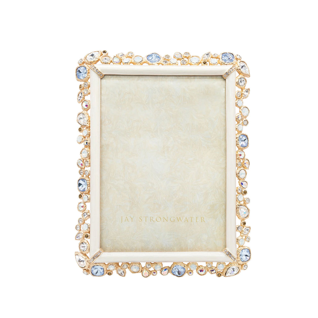 Leslie Bejeweled 5" x 7" Frame - White Opal