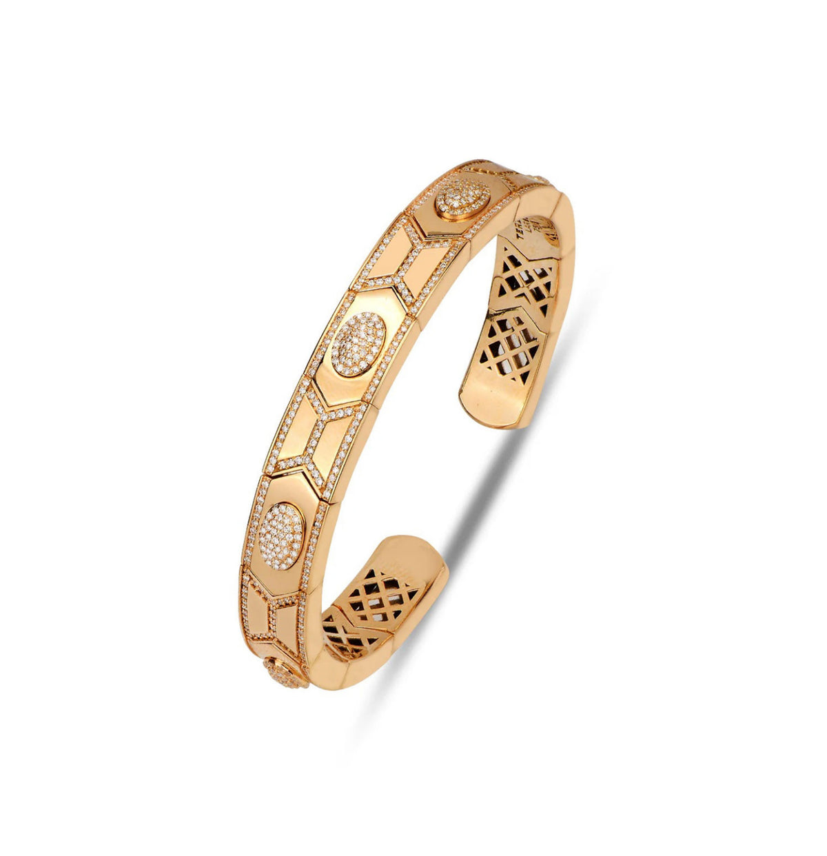 Diamond Shield Bangle Bracelet in 18kt Rose Gold