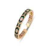 Shield Bracelet - Green Mother of Pearl Enamel in 18kt Rose Gold