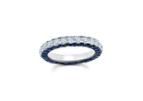 Blue Sapphire & Diamond 3-Sided Band in 18kt White Gold