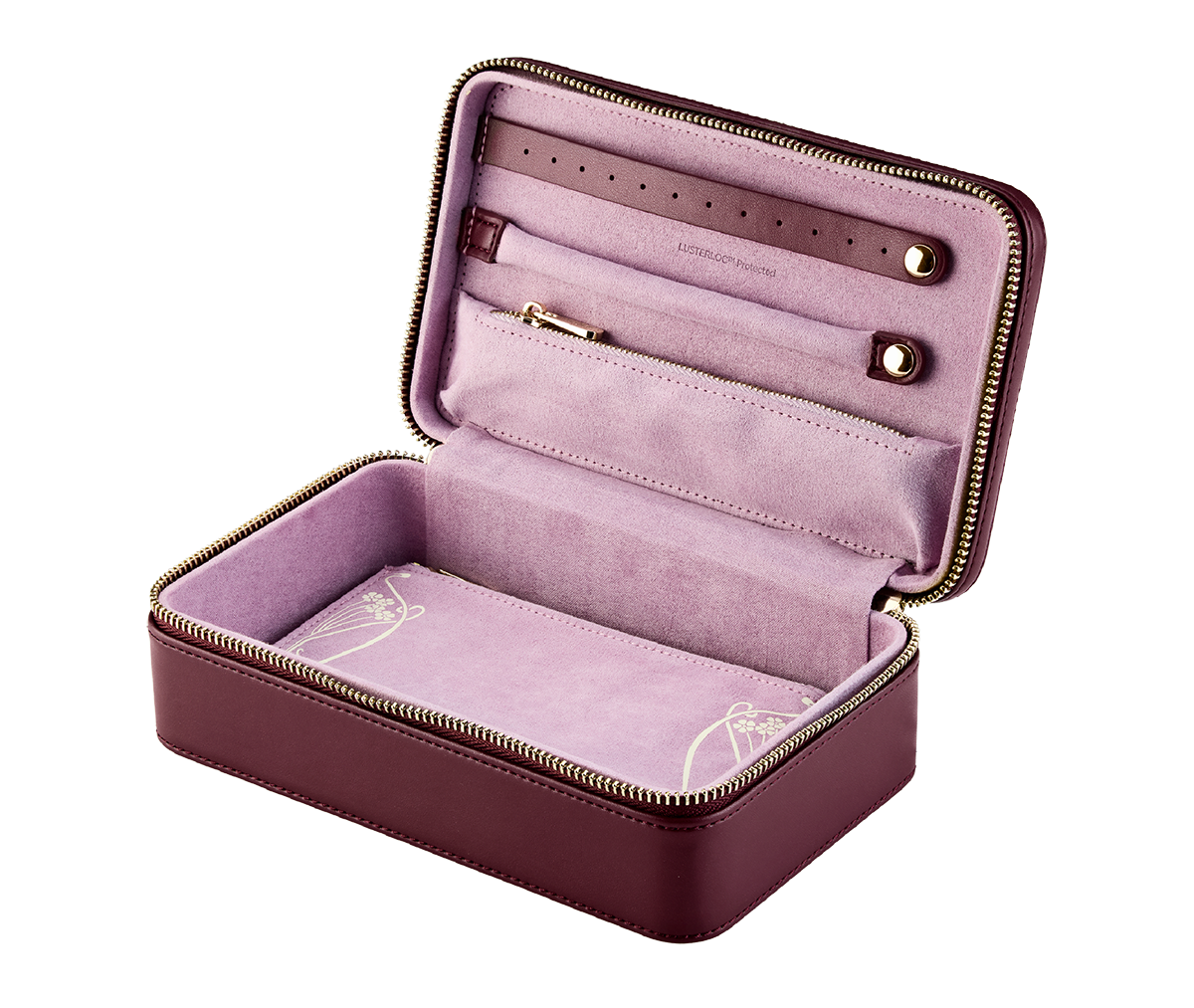 X Liberty Ianthe Medium Jewelry Zip Case - Burgundy