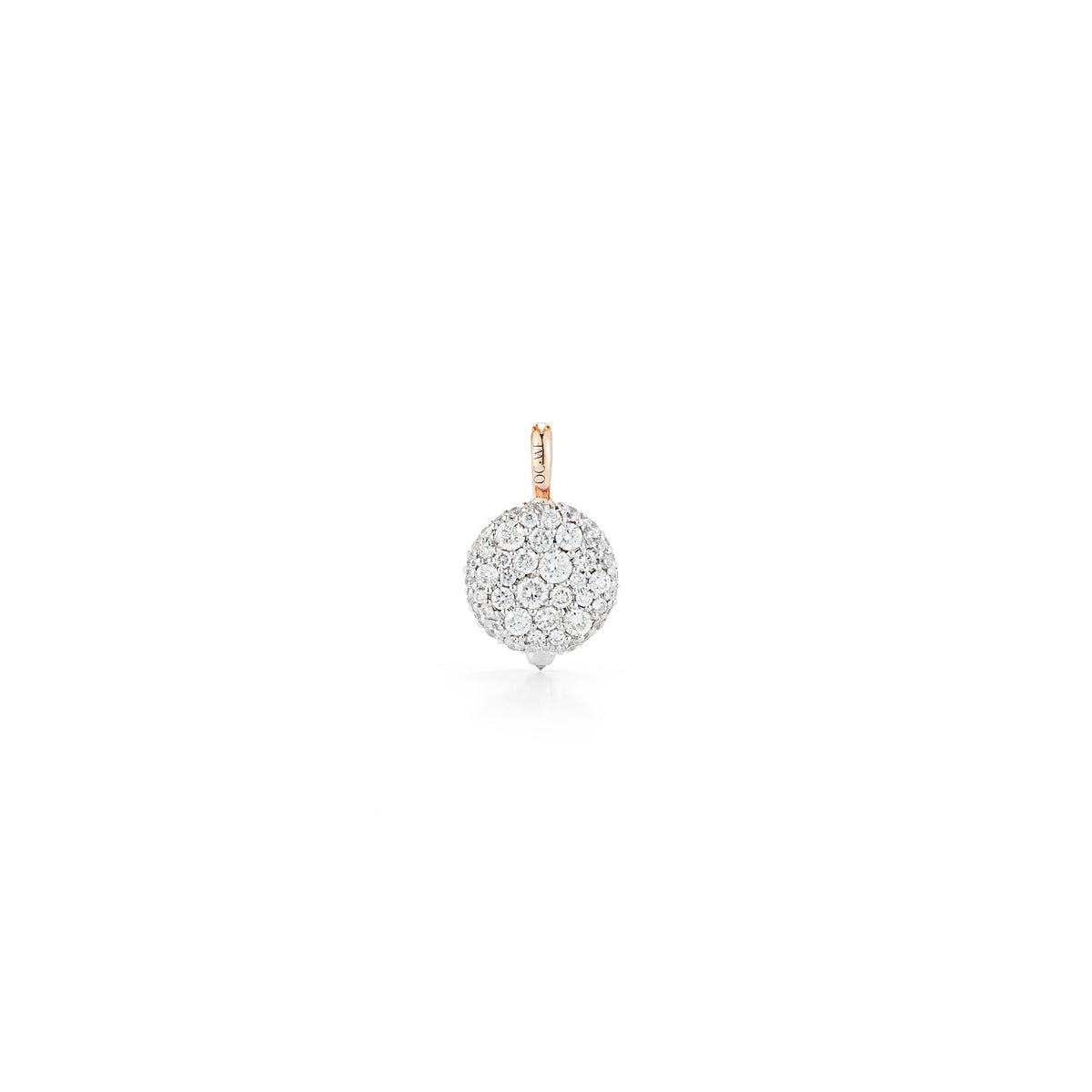 18kt Yellow Gold Small Diamond Pebble Locket