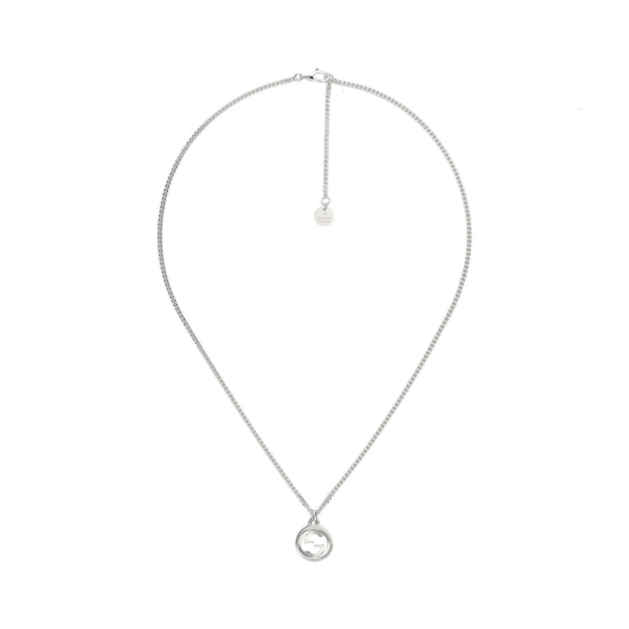 "Interlocking G" Gourmette Sterling Silver Pendant Necklace