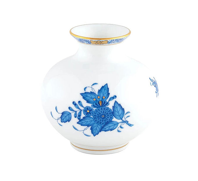 Herend Round Vase - Chinese Bouquet Blue