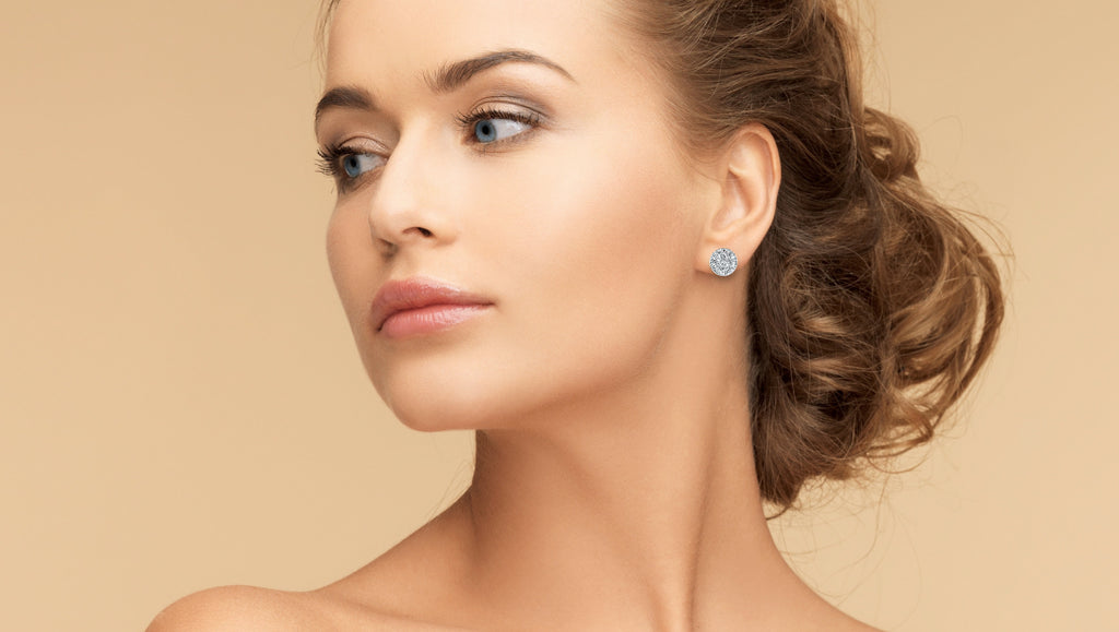 "Affair" Infinity Micro Diamond 14kt Yellow Gold Stud Earrings