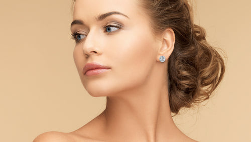 "Affair" Infinity Micro Diamond 14kt Yellow Gold Stud Earrings