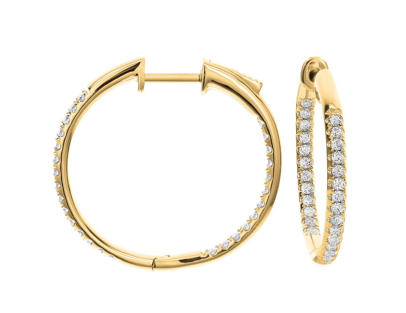 Louis Anthony Jewelers 18kt Yellow Gold Hoop Diamond Earrings