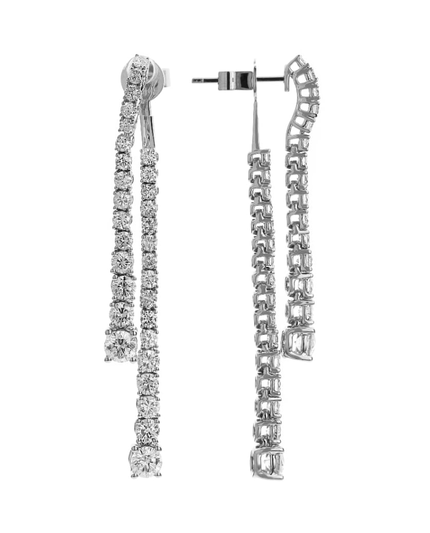 Louis Anthony 18kt White Gold Diamond Drop Women's Earrings