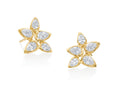 A Link 18kt Yellow Gold Diamond Flower Stud Earrings