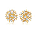 Graziela Gems Diamond Lily Stud Earrings in 18kt Yellow Gold