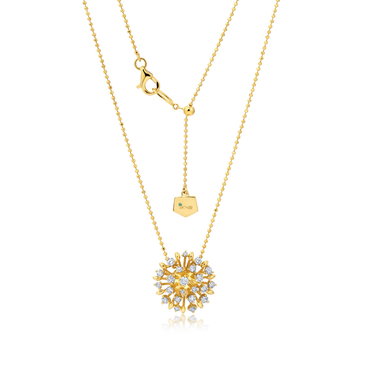 Graziela Gems Large Diamond Lily Pendant Necklace
