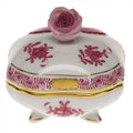 Herend Covered Bonbon With Rose - Raspberry