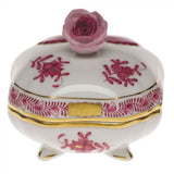Herend Covered Bonbon With Rose - Raspberry
