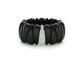 Roberto Demeglio "Artiglio" Shiny Black Ceramic & Diamond 18kt White Gold Stretch Ring