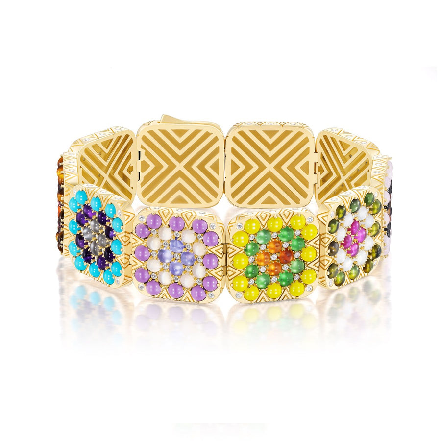 Harwell Godfrey Granny Squares "Florence" Bracelet 18kt Yellow Gold