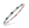 Picchiotti Xpandable ™ 18kt White and Yellow Gold Emerald And Diamond Bracelet