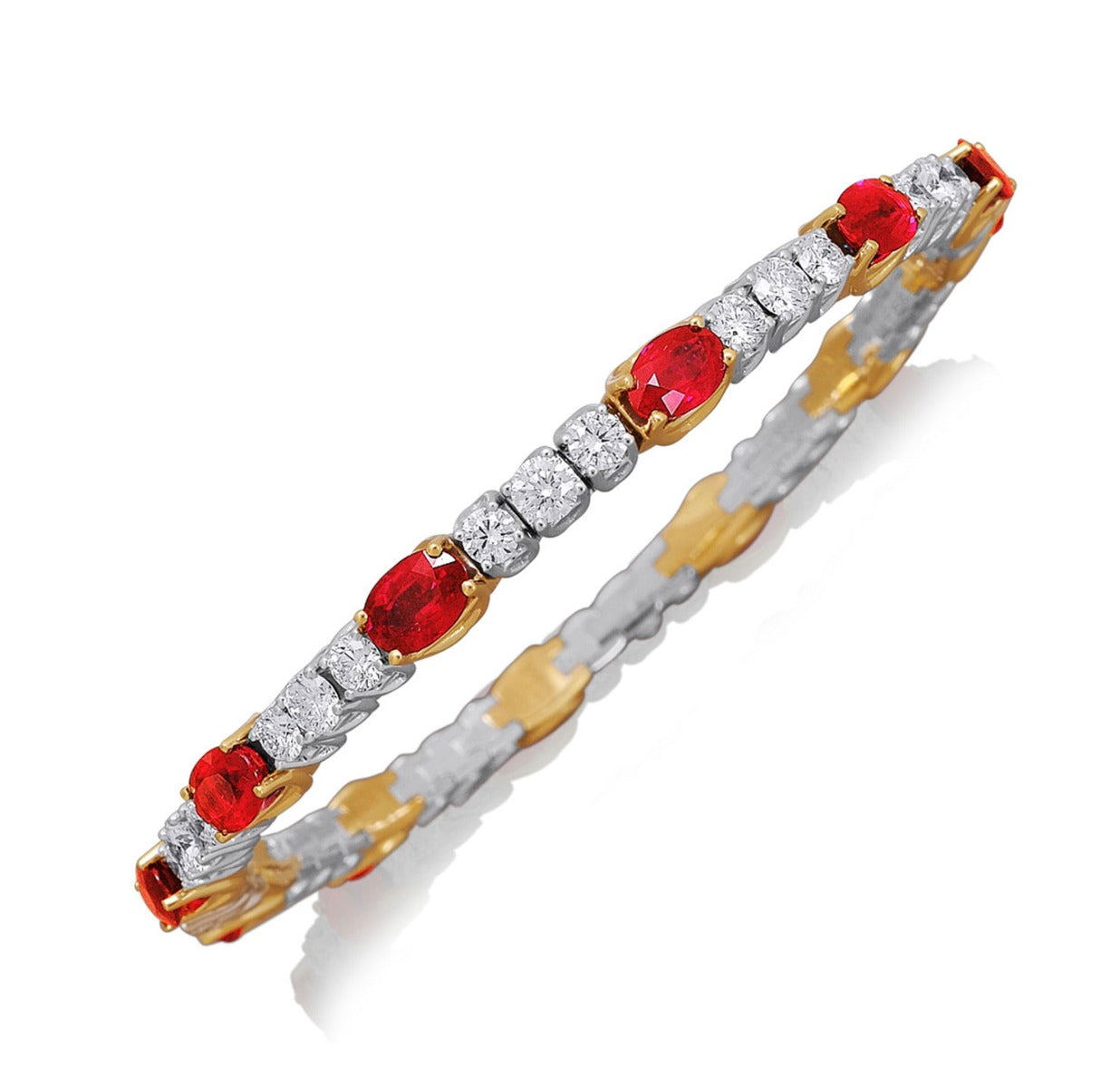 Picchiotti Xpandable™ 18kt White and Yellow Gold Ruby And Diamond Bracelet