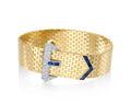Louis Anthony Jewelers Retro 14kt Yellow Gold Sapphire and Diamond Buckle Bracelet