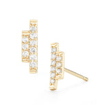 Barbela Design Diamond Sidebar Earrings 14kt Yellow Gold Earrings