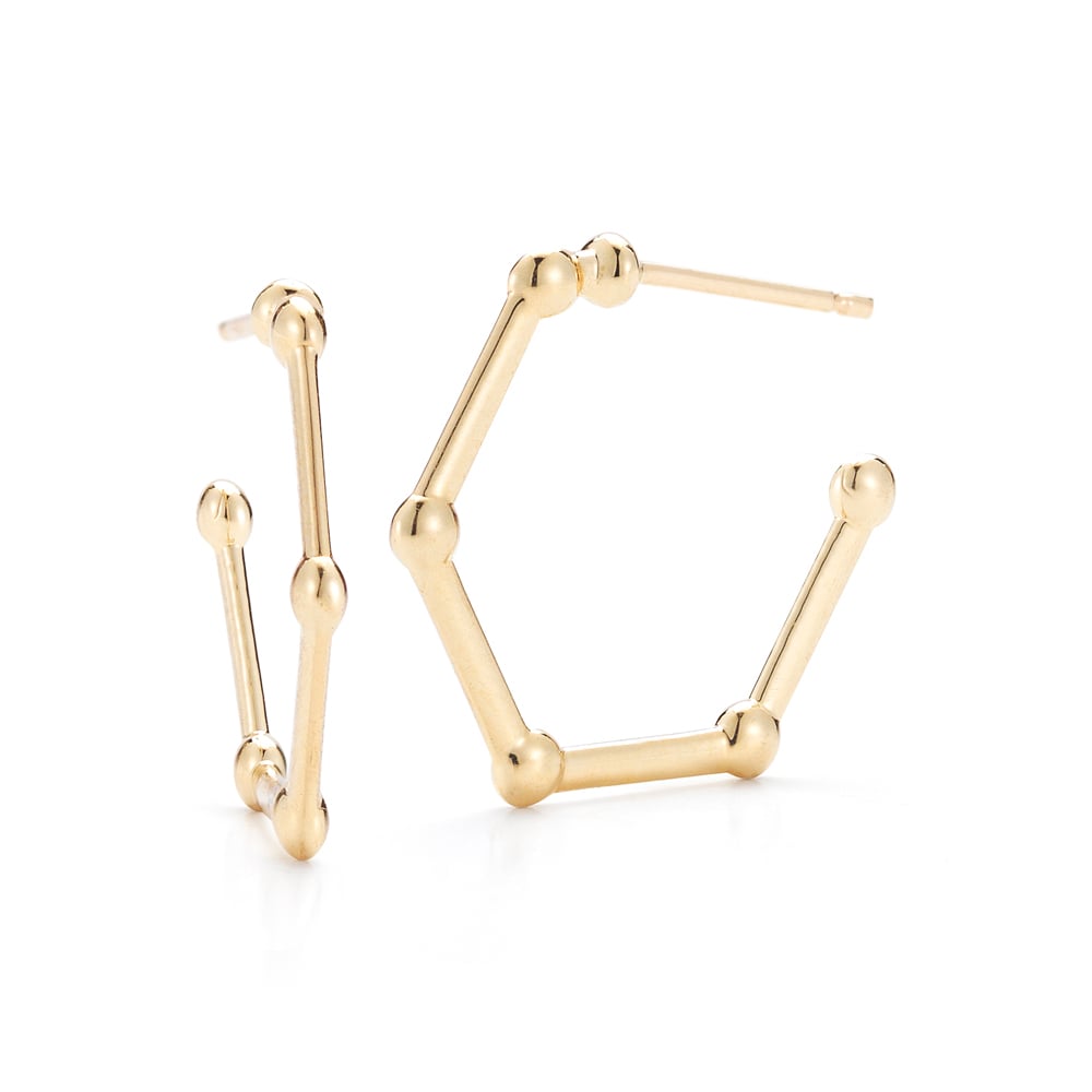 Barbela Design Gold Lenox 14kt Yellow Gold Hoop Earrings