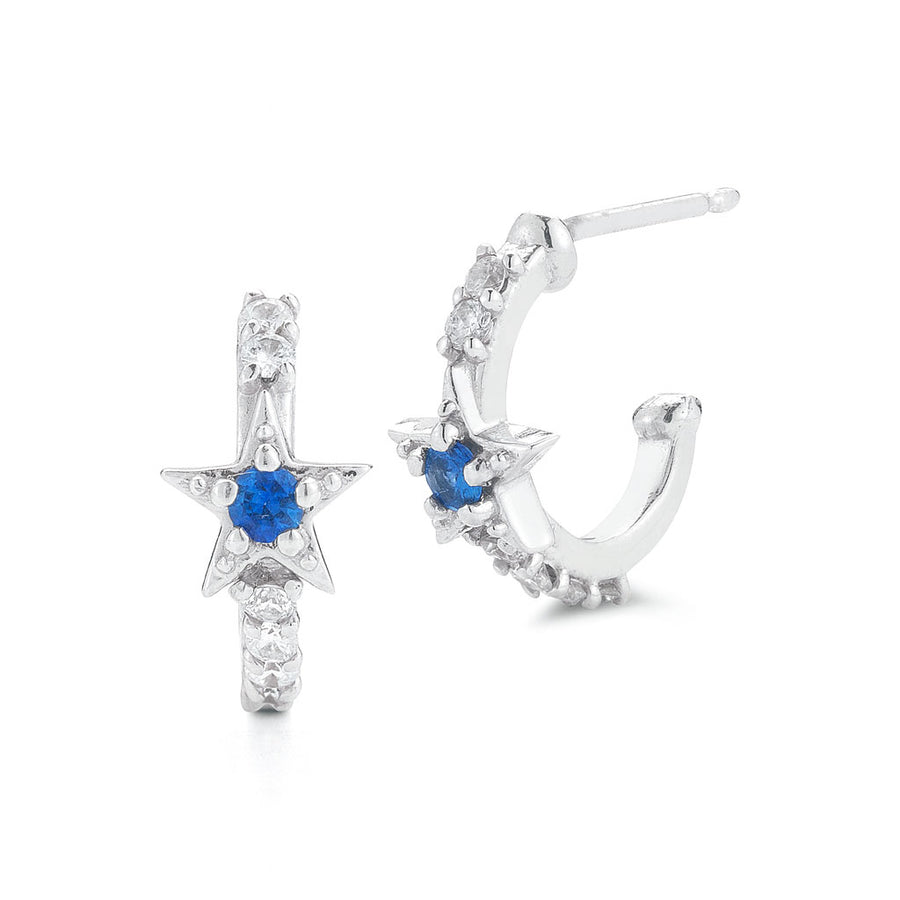 Barbela Design Sapphire & Diamond Astra 14kt White Gold Earrings