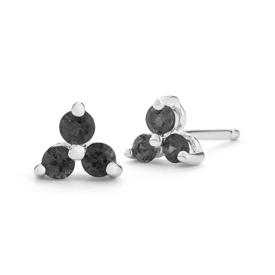Barbela Design Black Diamond 14kt White Gold Earrings